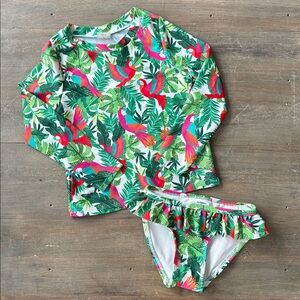 Old Navy ruffle trim toddler swim set
